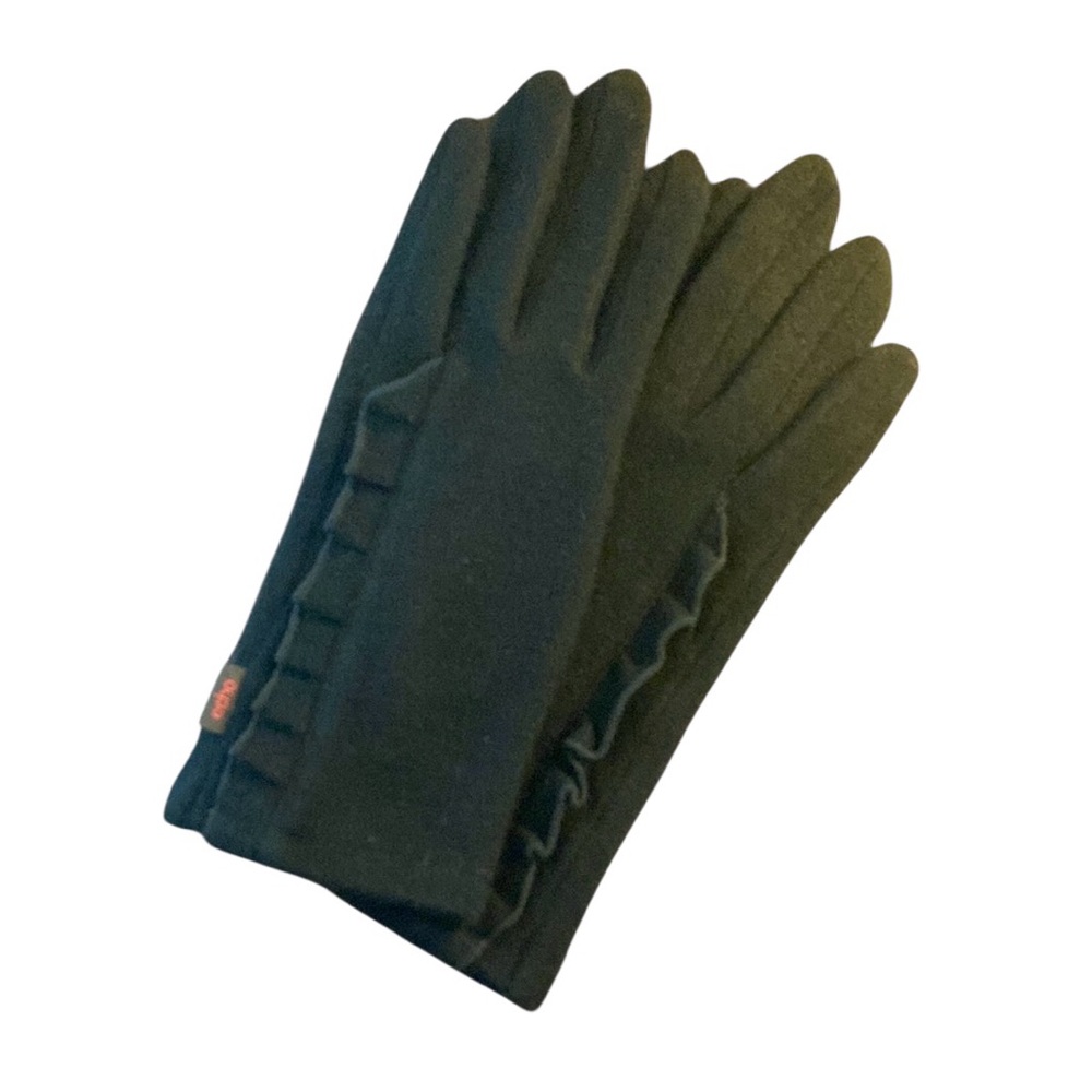 Echo Wool & Nylon Black Finger-Touch Ruffle Gloves
NWOT